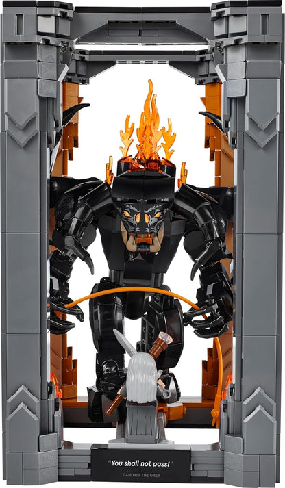 LEGO Icons The Lord of the Rings: Balrog Boekensteun Bouwpakket voor Volwassenen - Kantoor Decoratie en Woonaccessoire Set met Gandalf de Grijze Minifiguur en Balrog Figuur - Cadeau voor Fans - 10367