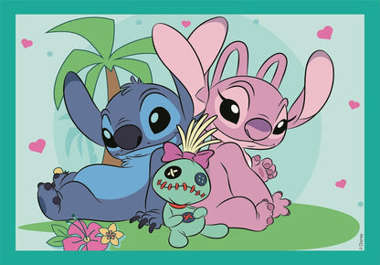 Clementoni - Puzzel 4-in-1 Supercolor, voor kinderen vanaf 3 jaar, verschillende delen illustraties Disney Stitch, cadeau-idee, Made in Italy, 21745