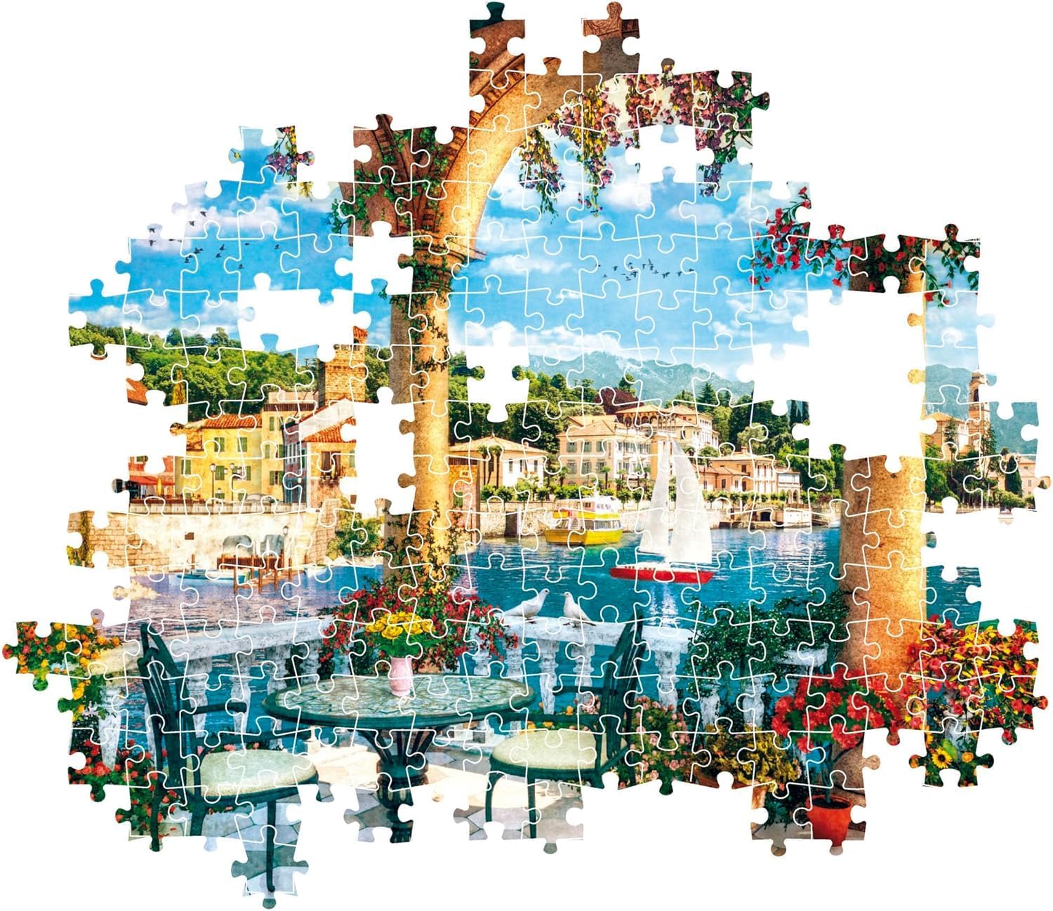 Balcony View Of Lake Como HQC (1000 stukjes) (Puzzle)