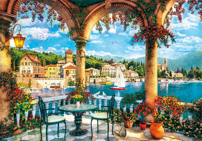 Balcony View Of Lake Como HQC (1000 stukjes) (Puzzle)