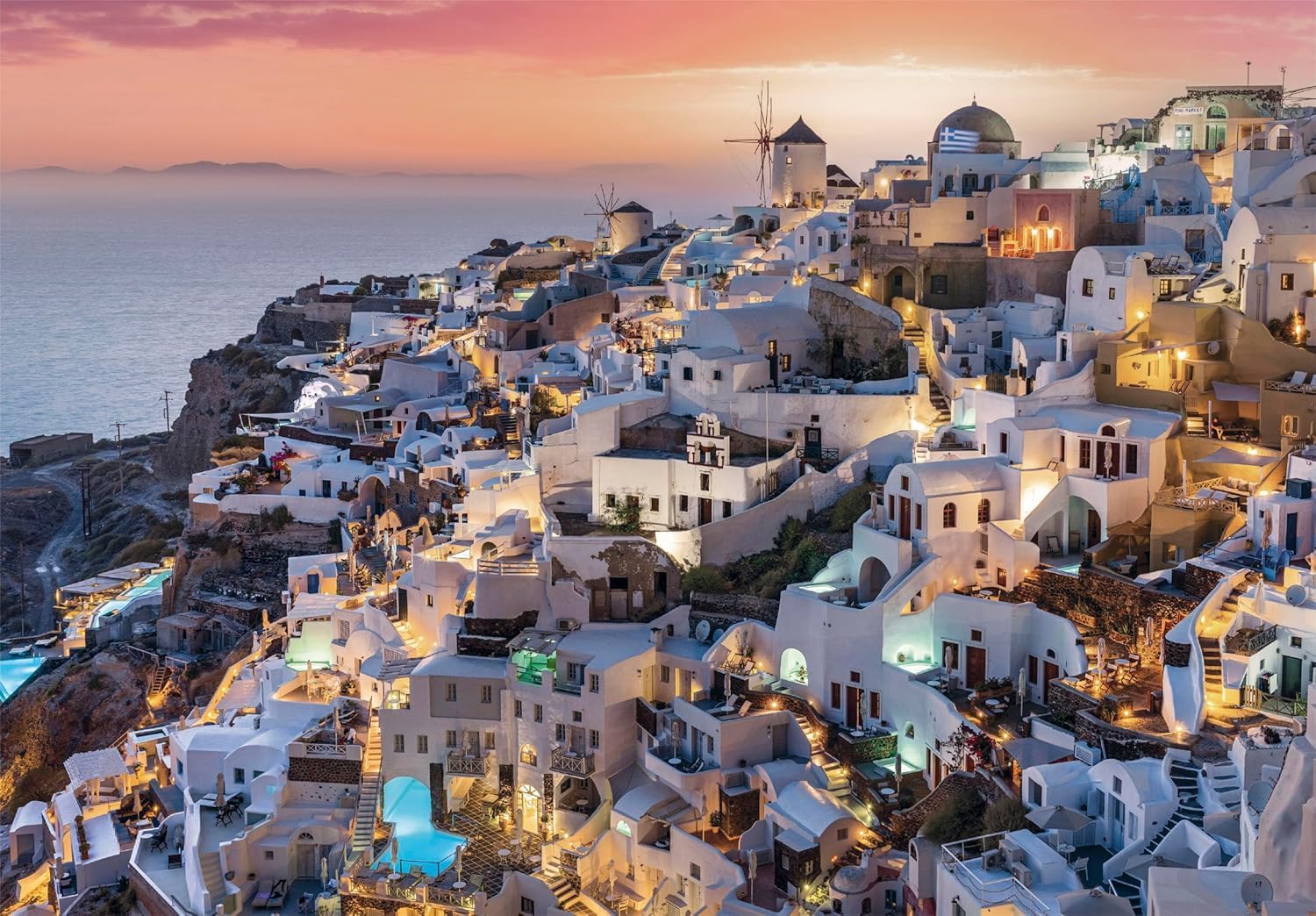 Clementoni Puzzel met 1000 stukjes High Quality Collection Santorini - puzzel voor volwassenen, 39885