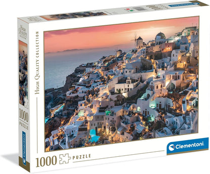 Clementoni Puzzel met 1000 stukjes High Quality Collection Santorini - puzzel voor volwassenen, 39885