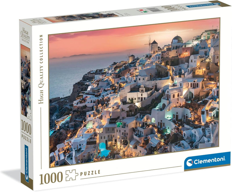 Clementoni Puzzel met 1000 stukjes High Quality Collection Santorini - puzzel voor volwassenen, 39885