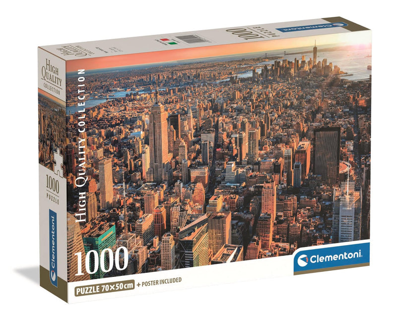 Clementoni - Puzzel met 1000 stukjes voor volwassenen en jongens, collectie, New York City, met poster, compacte doos, cadeau-idee voor dames en heren, Made in Italy, 70 x 50 cm, 39944