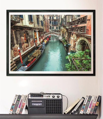 Clementoni - Puzzel met 1000 stukjes voor volwassenen en jongens, collectie, themakanalen van Venetië, met poster, compacte doos, cadeau-idee voor dames en heren, Made in Italy, 70 x 50 cm, 39945