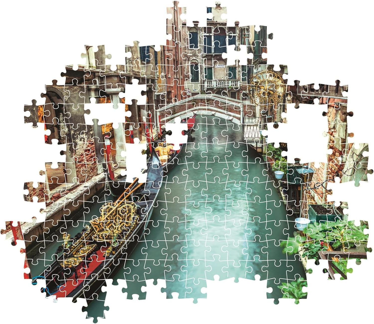 Clementoni - Puzzel met 1000 stukjes voor volwassenen en jongens, collectie, themakanalen van Venetië, met poster, compacte doos, cadeau-idee voor dames en heren, Made in Italy, 70 x 50 cm, 39945