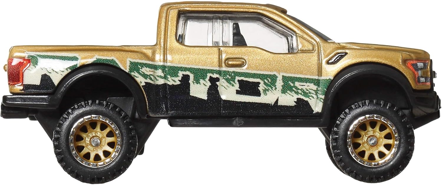 Hot Wheels Premium Car Culture Sammel-Spielzeugauto, Die-Cast '17 Ford F150 Raptor im Maßstab 1:64, Geländefahrzeug mit Real-Riders-Reifen, JBK70