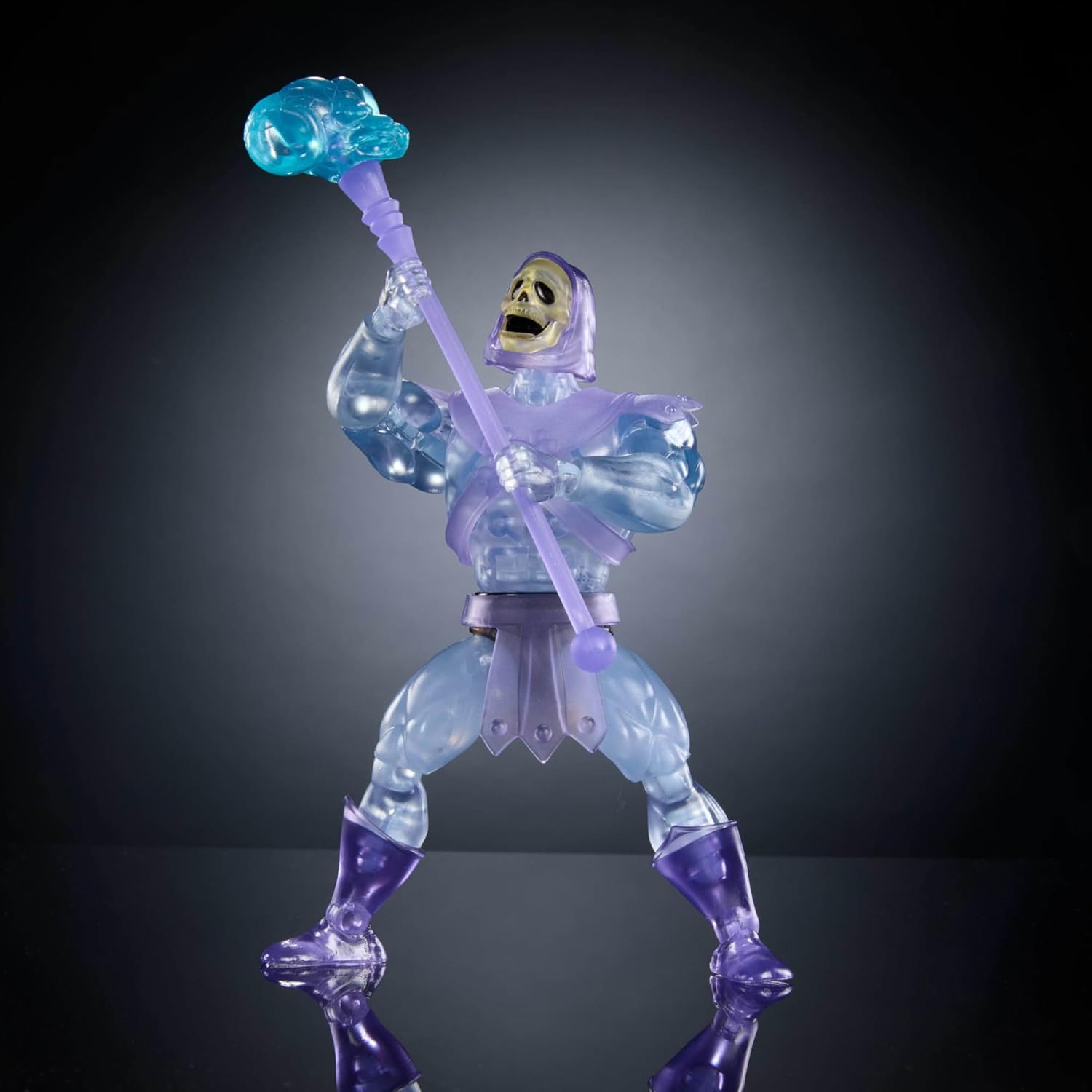 Masters of Universe Origins Action Figure Invisible Skeletor Cartoon Collection, 5.5-inch 1980s TV Villain, Detailed Clear Design & Alt Face Plate