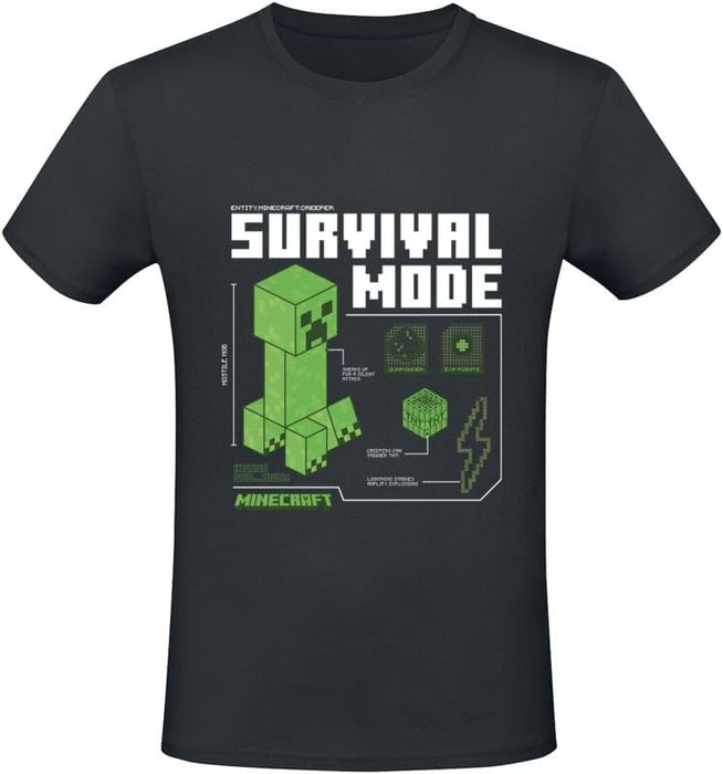 Minecraft Survivalmode Unisex T-Shirt schwarz Fan-Merch, Gaming