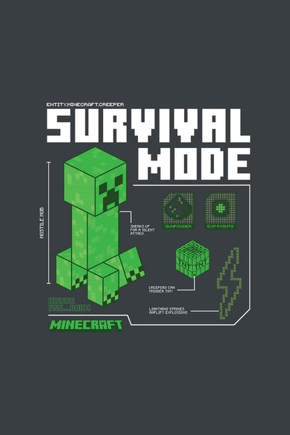 Minecraft Survivalmode Unisex T-Shirt schwarz Fan-Merch, Gaming