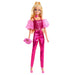 Barbie Deluxe Style Doll #5 in Metallic Pink Outfit, Blonde Hair, Sparkly Corset Top and Shiny Pants with Accessories like Rose Necklace and Handbag, JFP40