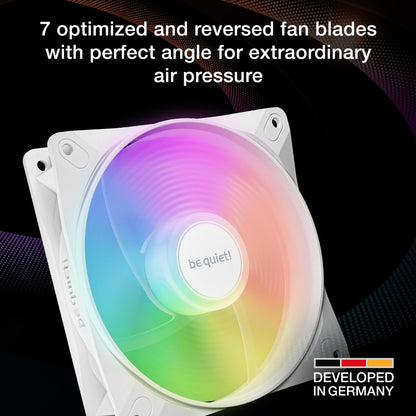 be quiet! Light Wings LX 120mm PWM Quiet PC Case Fan | Reverse Blade | White | BL133