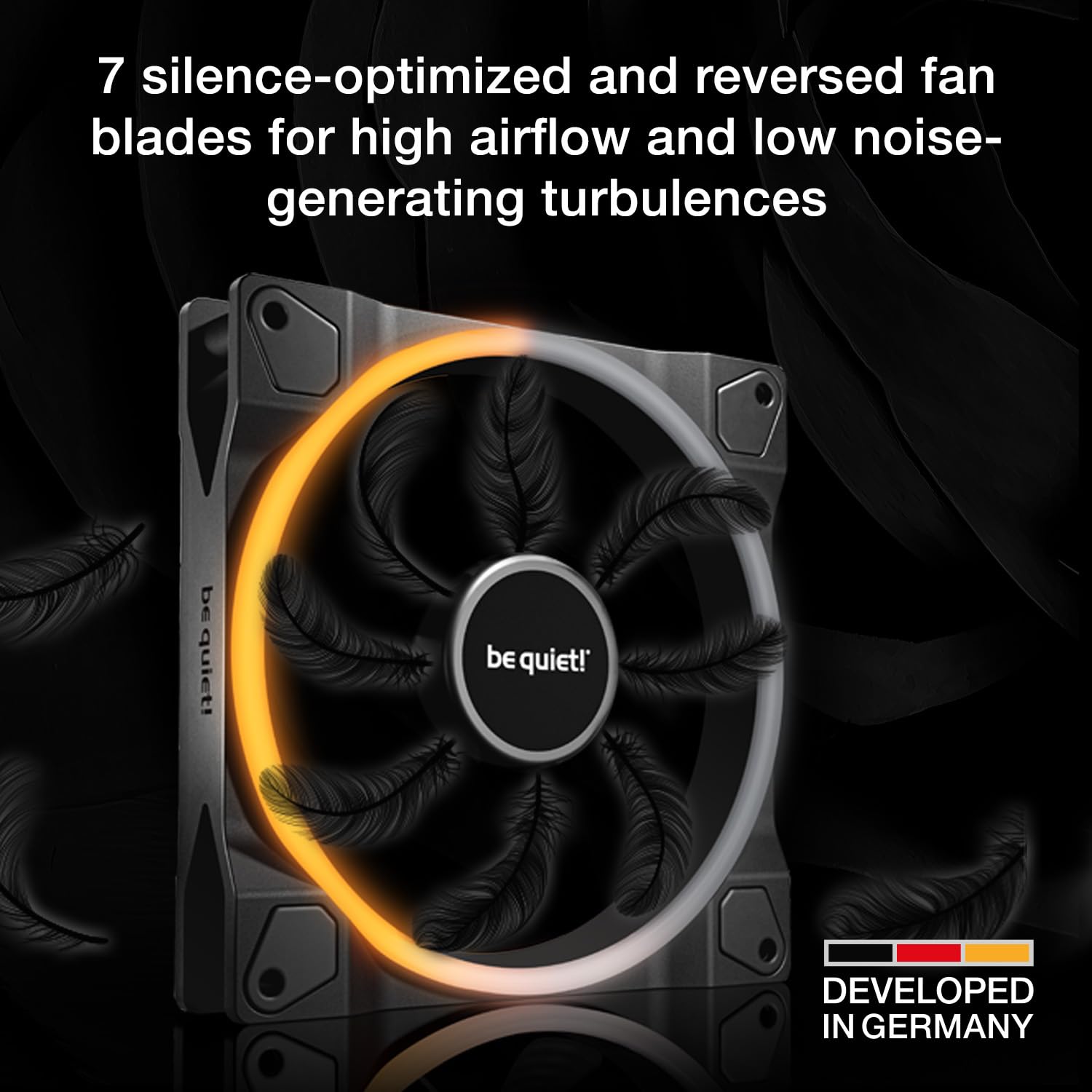 be quiet! Light Wings 140mm PWM Quiet PC Case Fan | Reverse Blade | Black | BL134