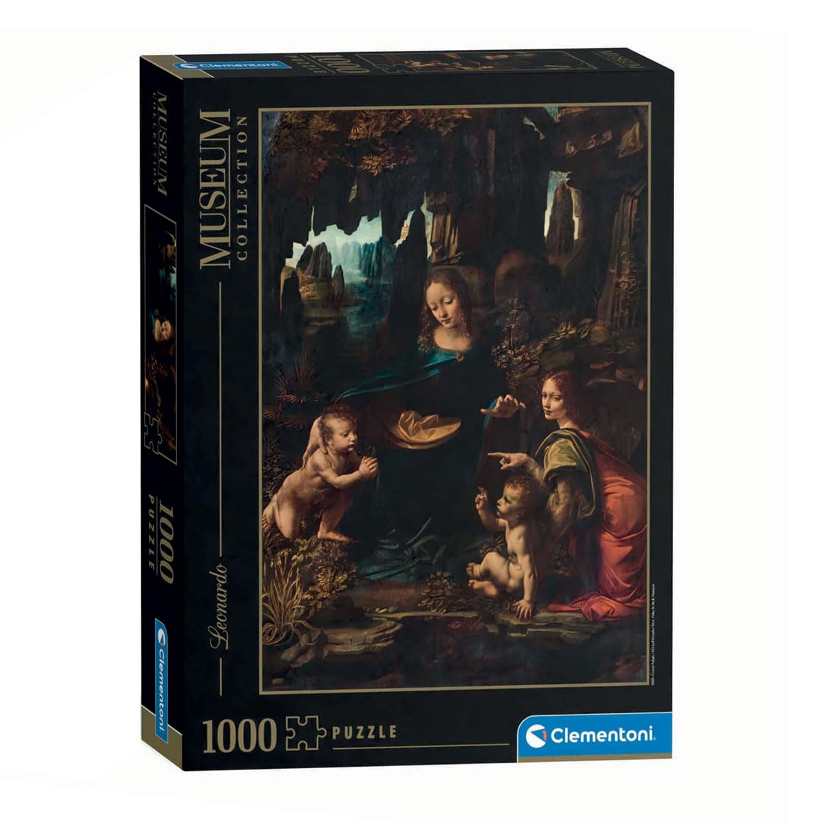 Clementoni Jigsaw Puzzle 1000 pieces Collection, Museum Collection The Virgin of the Rocks, Puzzle for Adults 14-99 Years, Made in Italy, 37088