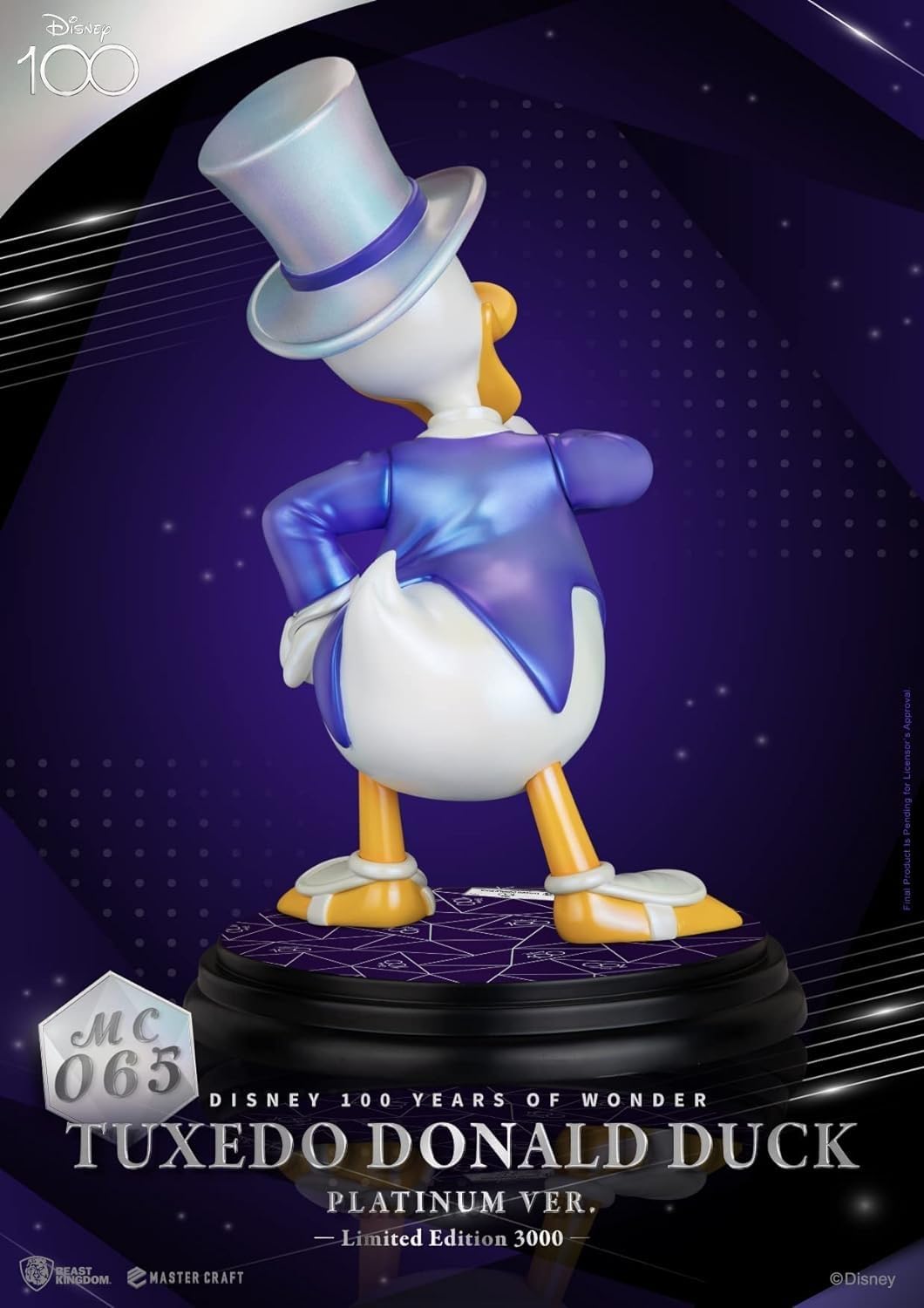 Beast Kingdom Toys Disney 100th Master Craft Tuxedo Donald Duck Statue (Platinum Ver.