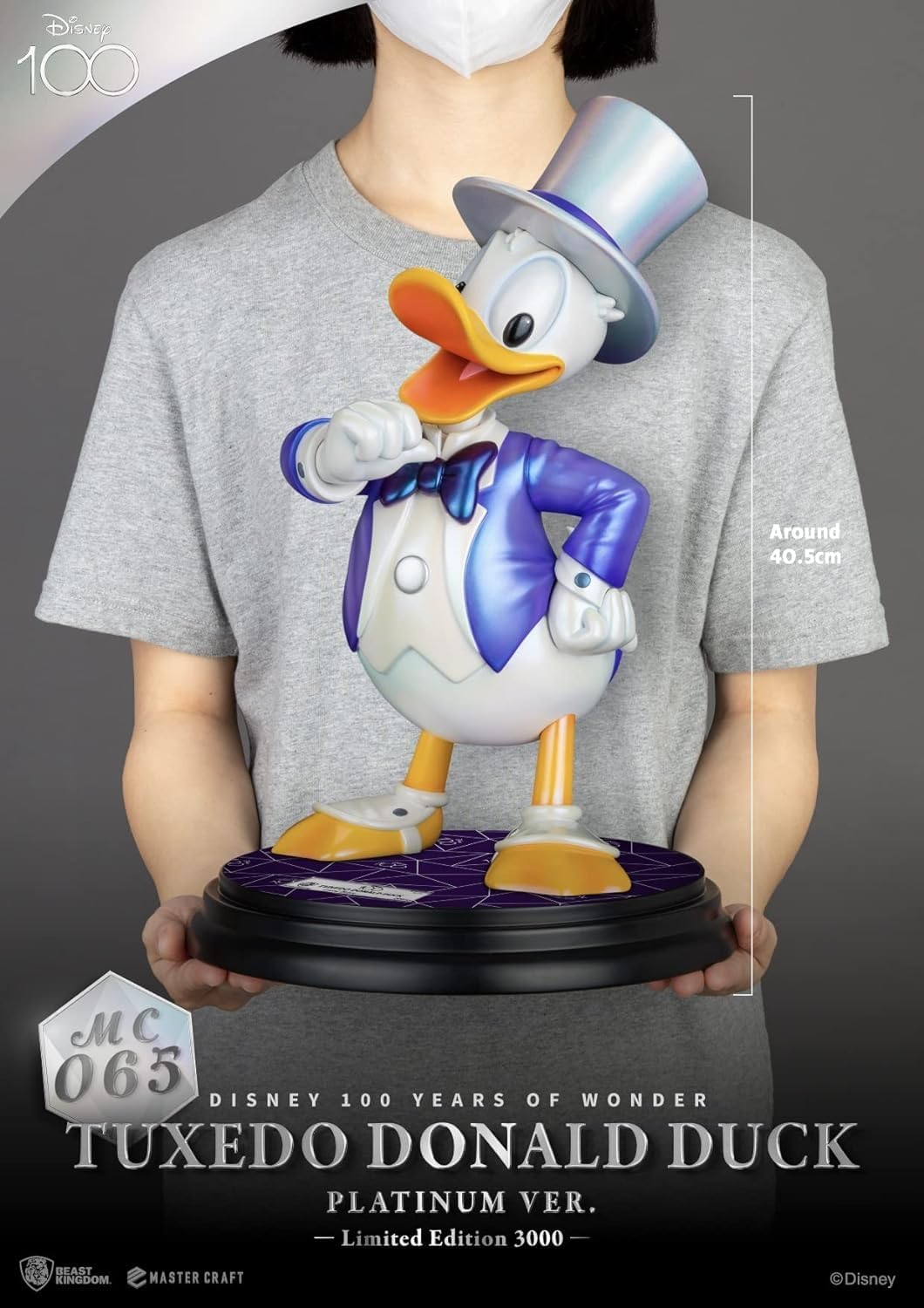 Beast Kingdom Toys Disney 100th Master Craft Tuxedo Donald Duck Statue (Platinum Ver.