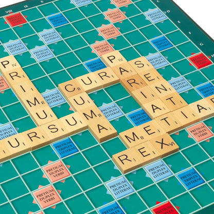 IDEAL | Scrabble Classic: a reproduction of the original 1950's design with wooden tiles - Latin Edition | Classic Games | For 2-4 Players | Ages 10+
