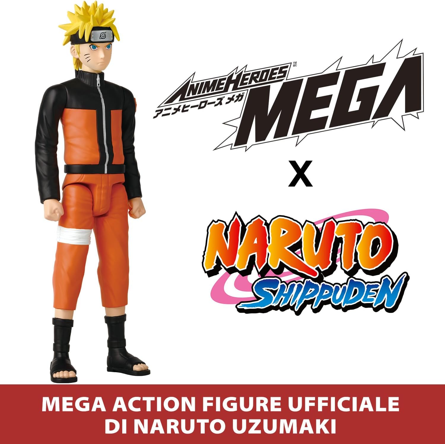 Naruto: Bandai - Anime Heroes - Naruto Personaggio Mega 30 Cm