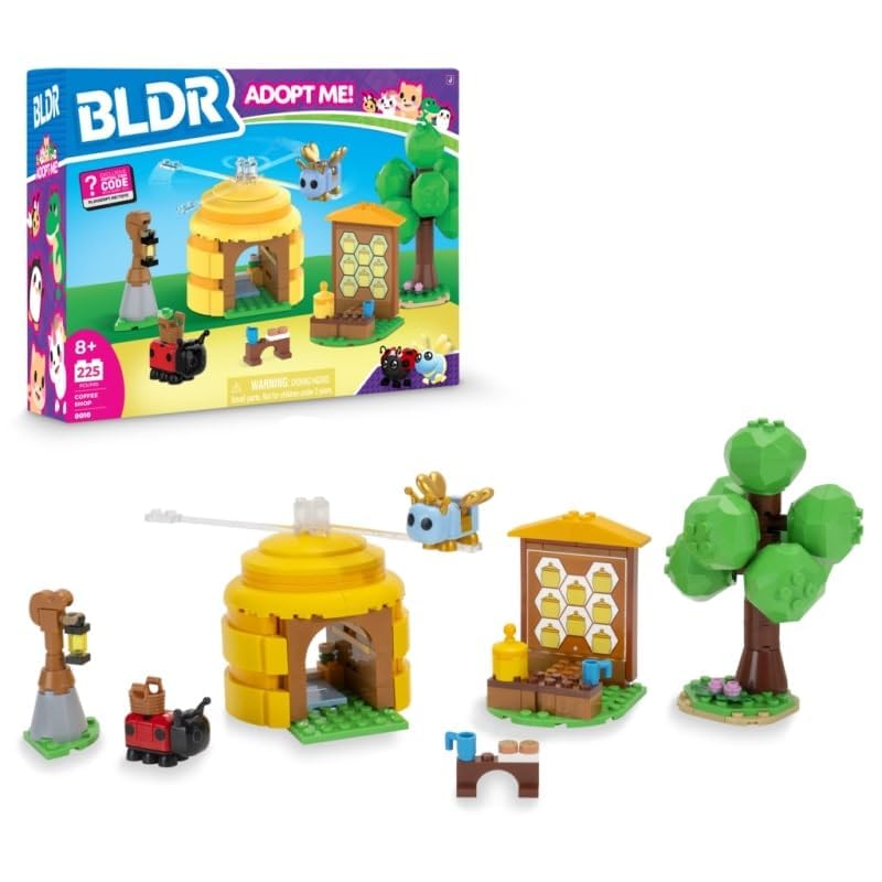 BLDR Adopt Me! Coffee Shop Interior Building Set - 225 pieces including exclusive virtual code for the game