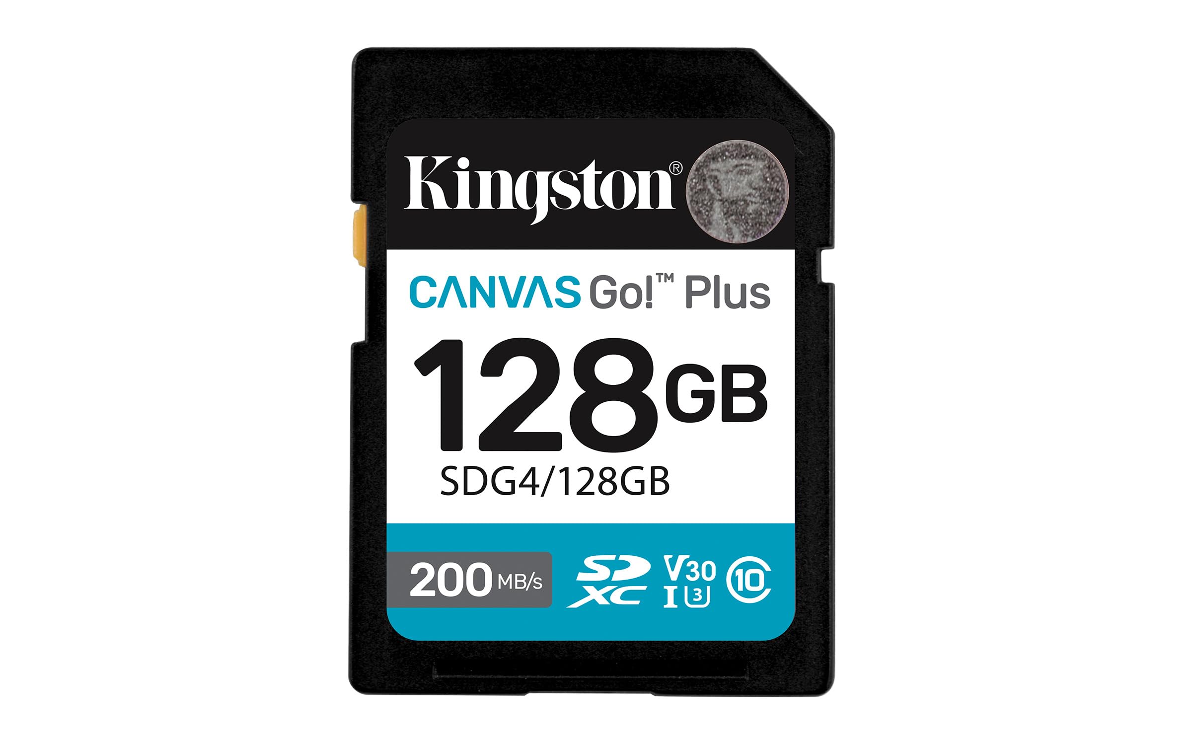 Kingston Canvas Go Plus SDXC Memory Card Gen4 200MB/s C10 UHS-I U3 V30 128GB-SDG4/