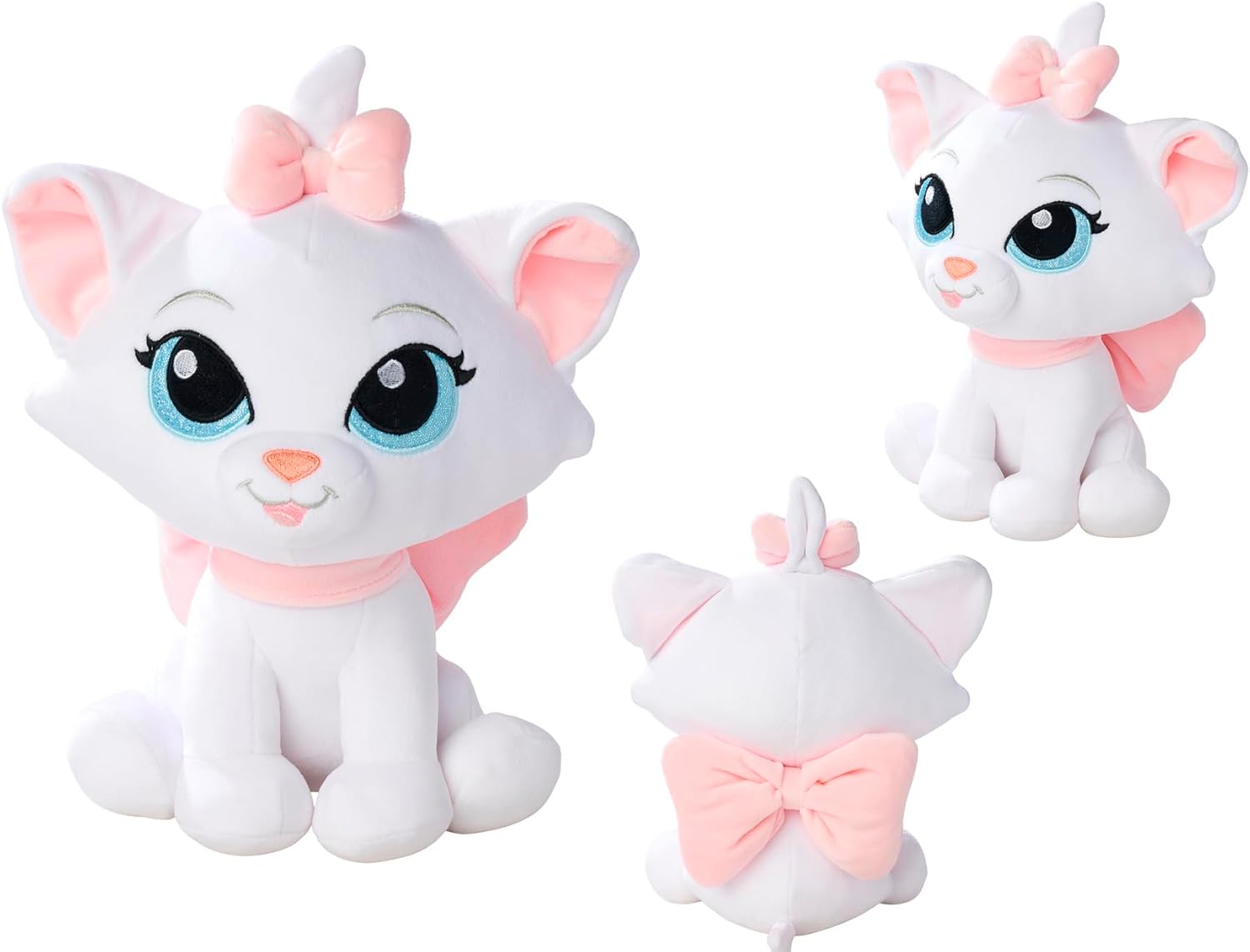 Simba Peluche Disney Doorables Marie, 25 cm con Ojos Brillantes, Felpa Ultra Suave y Lazo Rosa, Desde los Primeros Meses, Peluche Coleccionable (6315870554