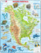 Selecta - Larsen Legpuzzel Kaart Noord Amerika Geografisch met Dieren 66st.