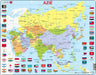 Larsen K44 Mappa Politica Asia, Edizione Olandese, Puzzle Incorniciato con 70 Pezzi