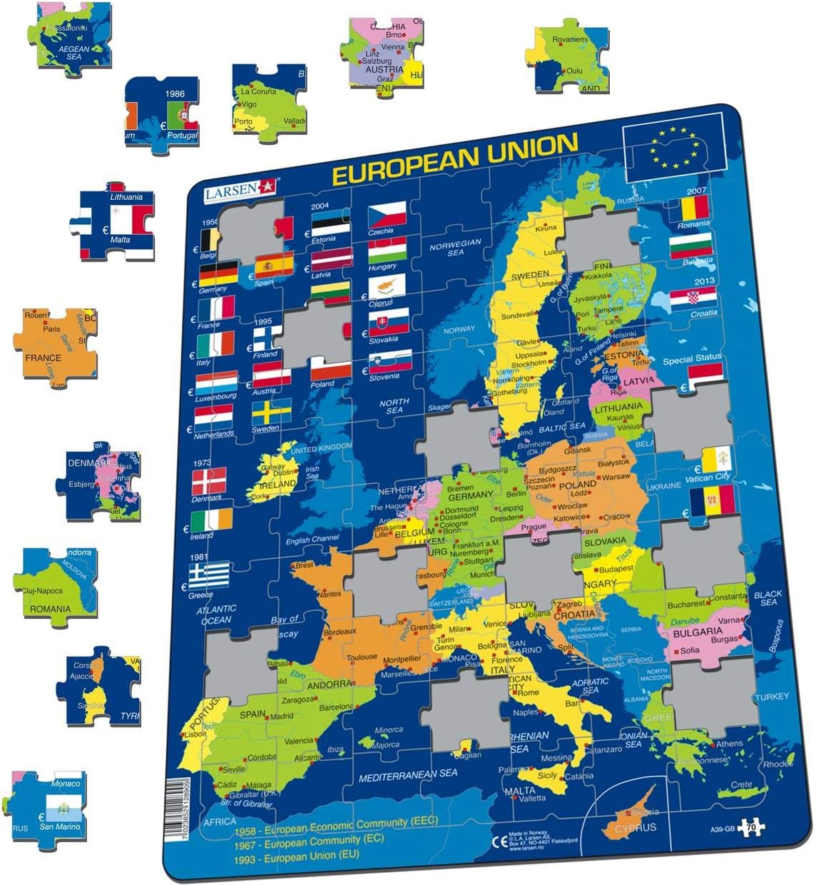 Selecta - Larsen Legpuzzel De Europese Unie 70st.