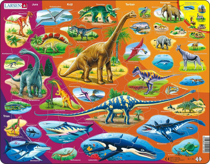 Larsen HL1 Natuurlijke geschiedenis - Triasperiode tot vandaag, Nederlands editie, Frame puzzel met 85 stukjes
