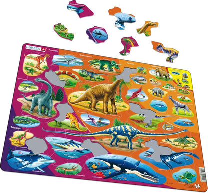 Larsen HL1 Natuurlijke geschiedenis - Triasperiode tot vandaag, Nederlands editie, Frame puzzel met 85 stukjes