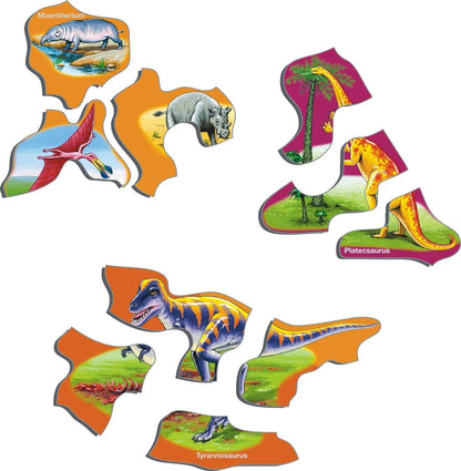 Larsen HL1 Natuurlijke geschiedenis - Triasperiode tot vandaag, Nederlands editie, Frame puzzel met 85 stukjes