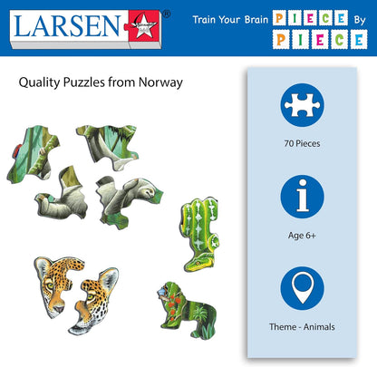 Larsen FH10 Het weelderige Zuid-Amerikaanse regenwoud, Frame puzzel met 70 stukjes