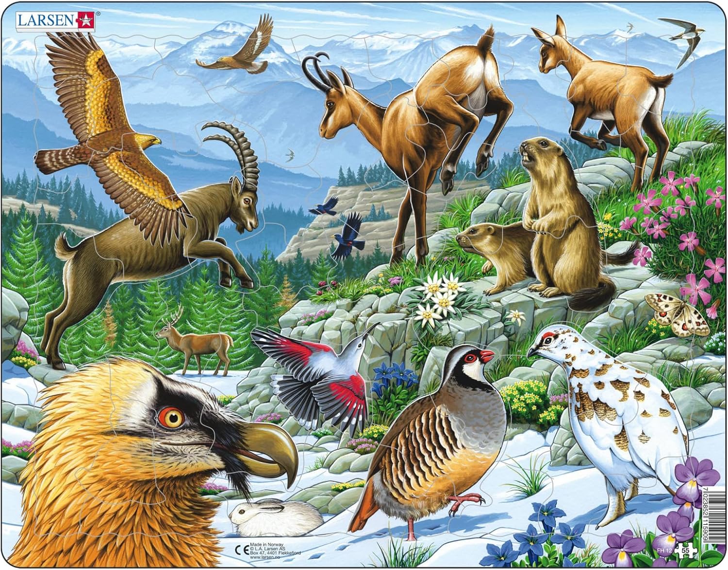Selecta - Larsen Legpuzzel Dieren - Alpen 55st.