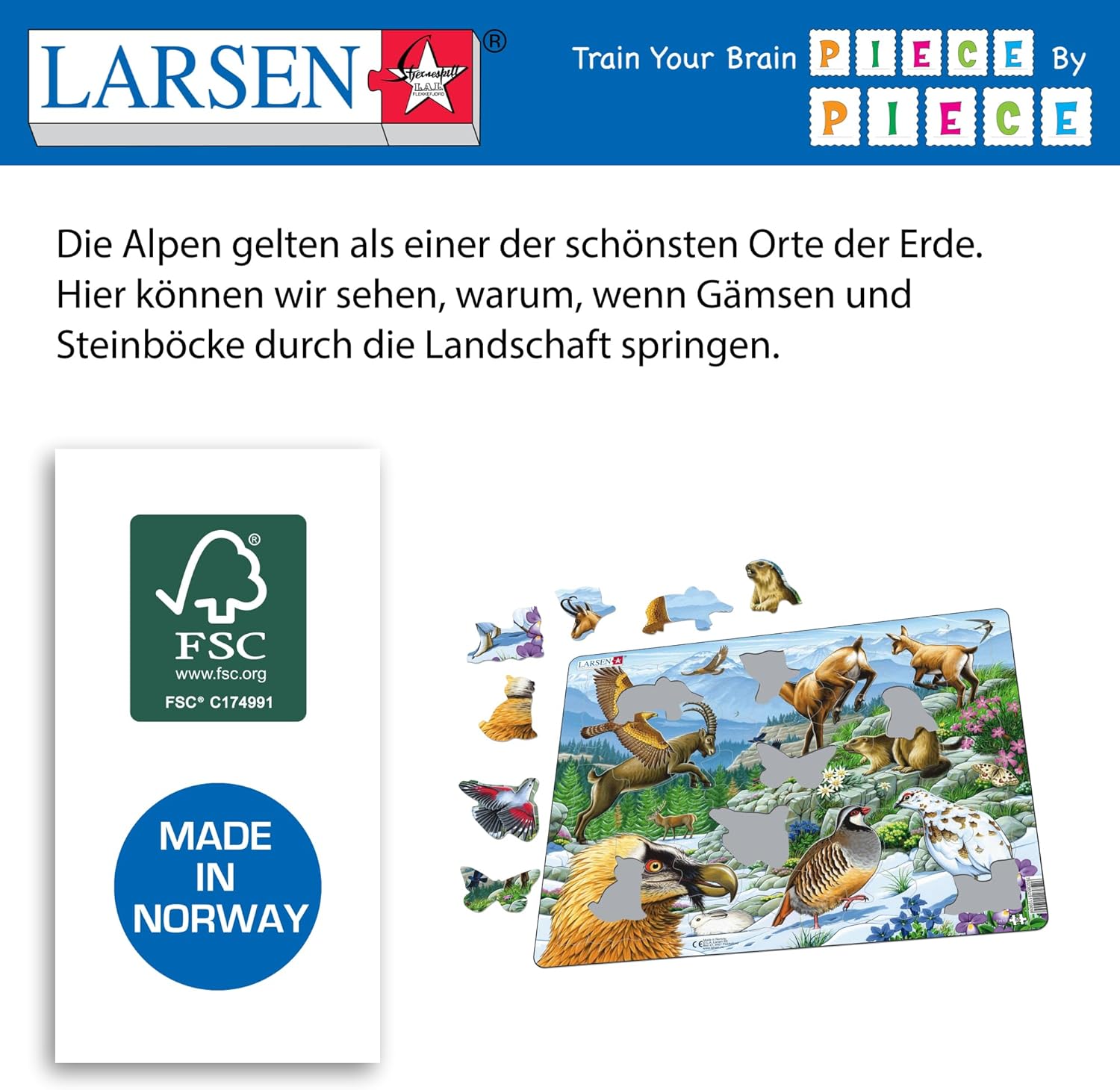 Selecta - Larsen Legpuzzel Dieren - Alpen 55st.