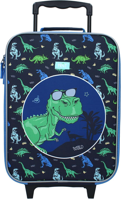 Vadobag Dino Trolly, trolley da 12 l, per bambini, a partire dai 2 3 anni, Blu, s, Guscio morbido