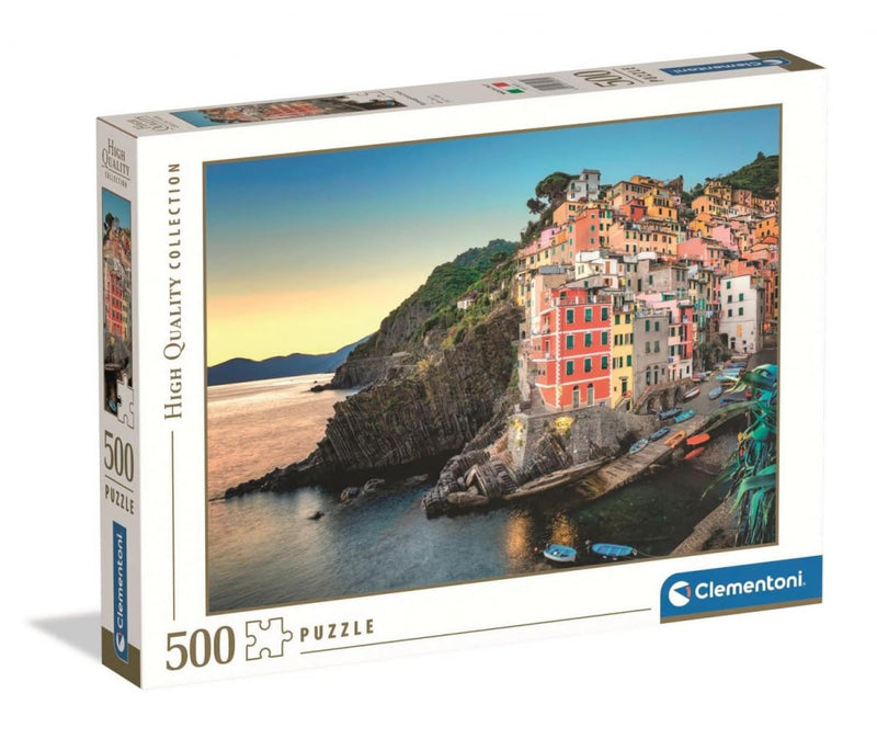 Clementoni - Puzzel met 500 stukjes voor volwassenen en jongens, collectie, thema Riomaggiore, cadeau-idee voor dames en heren, Made in Italy, 49 x 36 cm, 35570