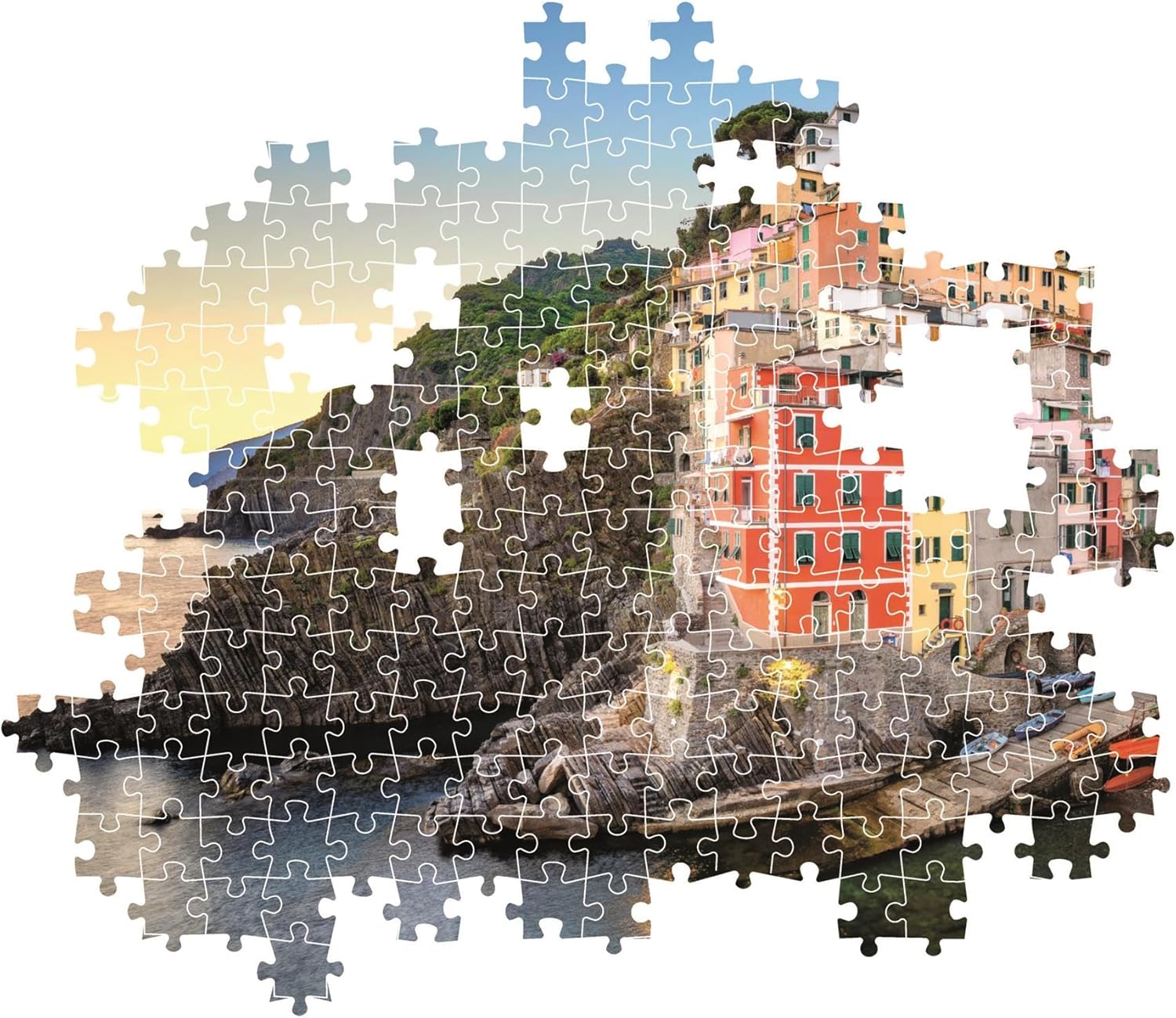 Clementoni - Puzzel met 500 stukjes voor volwassenen en jongens, collectie, thema Riomaggiore, compacte doos met poster, cadeau-idee, made in Italy, 70 x 50 cm, 35576