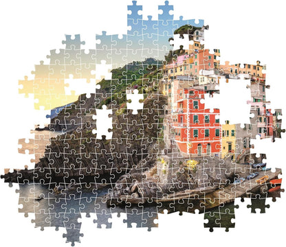 Clementoni - Puzzel met 500 stukjes voor volwassenen en jongens, collectie, thema Riomaggiore, compacte doos met poster, cadeau-idee, made in Italy, 70 x 50 cm, 35576