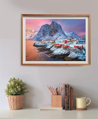 Clementoni -35587-Puzzel 500 HQC HAMNOY Dorp Compacte Doos