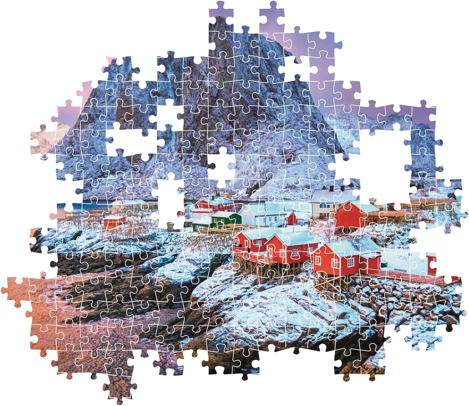 Clementoni -35587-Puzzel 500 HQC HAMNOY Dorp Compacte Doos