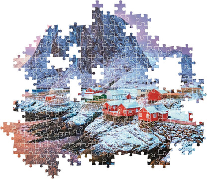 Clementoni -35587-Puzzel 500 HQC HAMNOY Dorp Compacte Doos