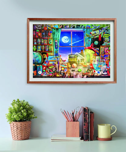 Clementoni - Puzzel met 500 stukjes voor volwassenen en jongens, collectie, thema To the Moon, illustratie panorama nacht, compacte doos, inclusief poster, cadeau-idee Made in Italy, 49 x 36 cm, 35590