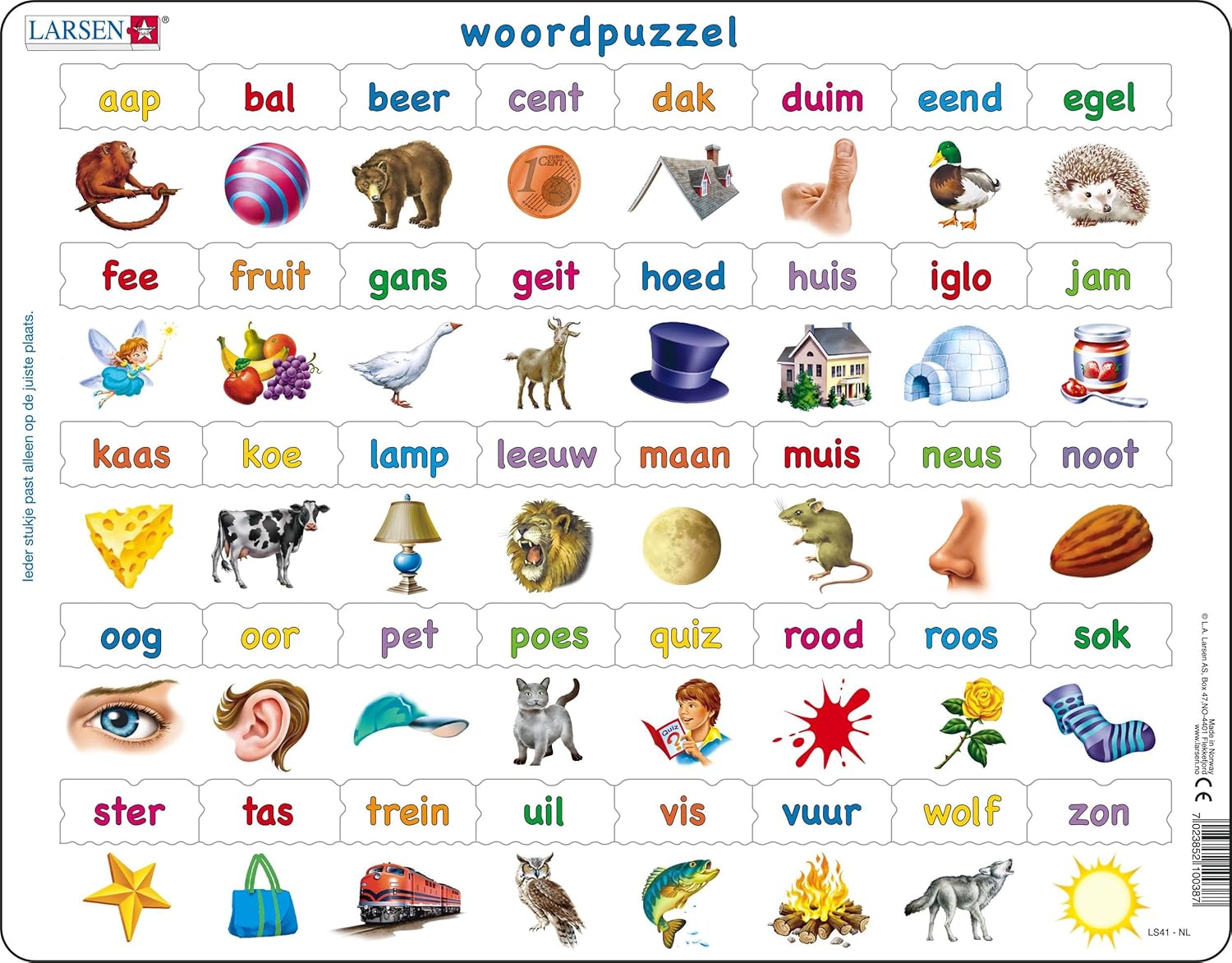 Selecta - Larsen Leren Lezen Woordpuzzel 40st.