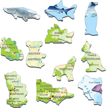 Selecta - Larsen Legpuzzel Kaart Australie Geografisch met Dieren 65st.