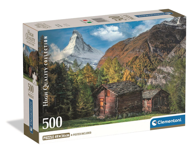 Clementoni - Puzzle Adulto 500 Piezas Collection Charming Matterhorn Compact Box, 35597
