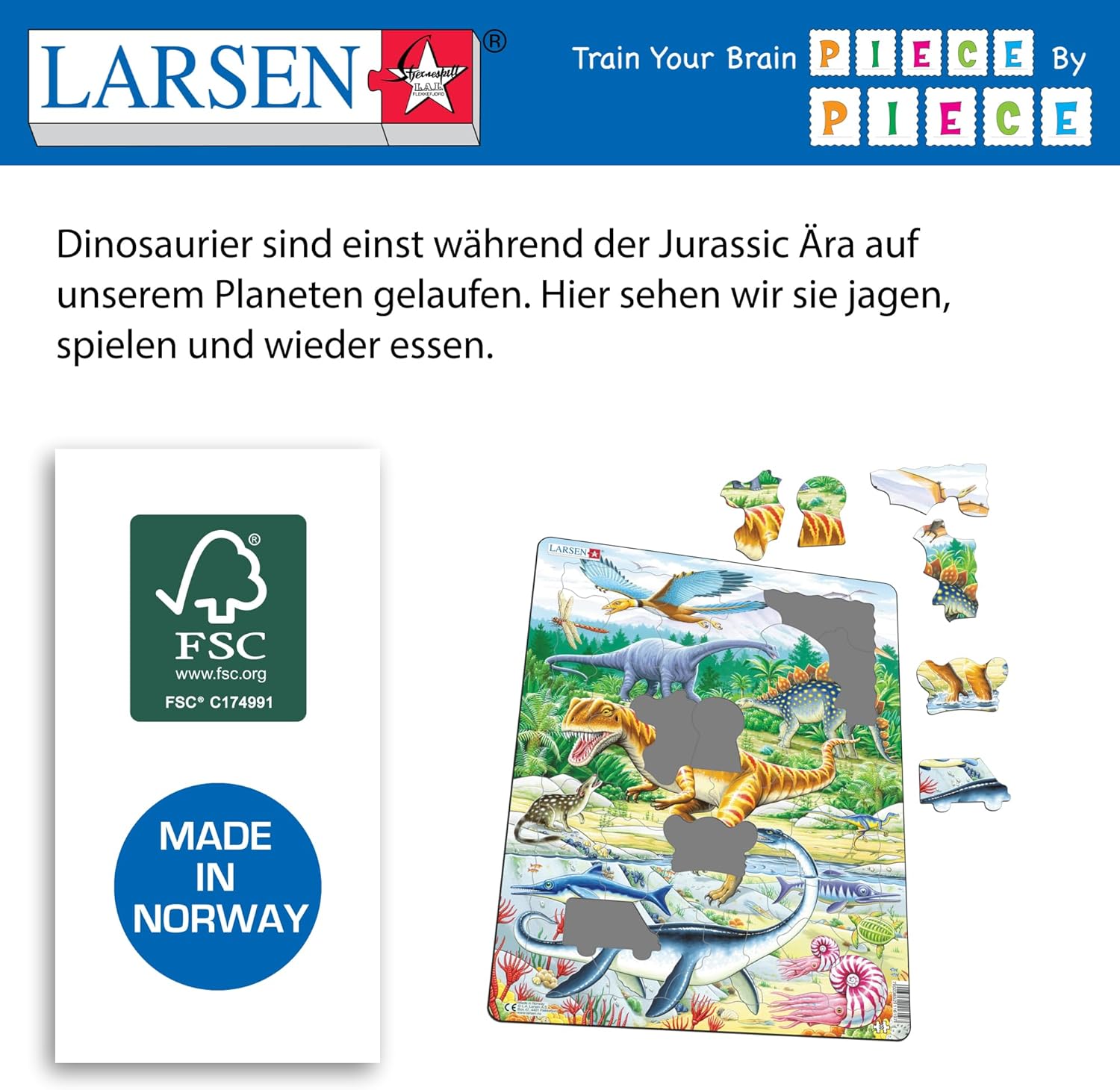 Selecta - Larsen Legpuzzel Dieren - Dinosaurus 35st.