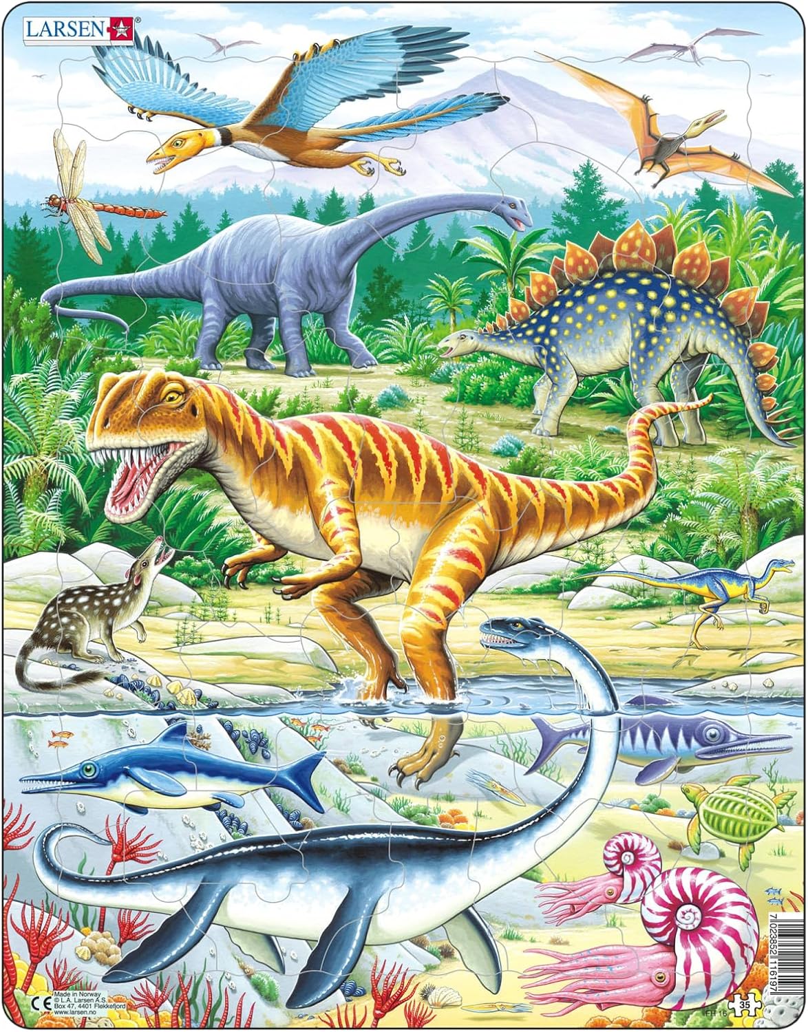 Selecta - Larsen Legpuzzel Dieren - Dinosaurus 35st.