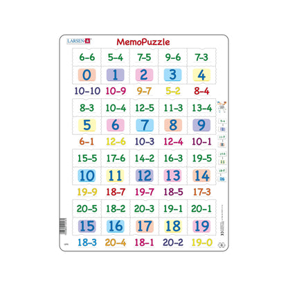Selecta - Larsen Memopuzzel - Aftrekken met Getallen van 0-20 40st.