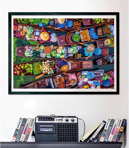 Clementoni Puzzle Floating Market 1000 Teile Erwachsene - HQ Collection - 70 x 50 cm - Anspruchsvolles Puzzle 14-99 Jahre - 39882