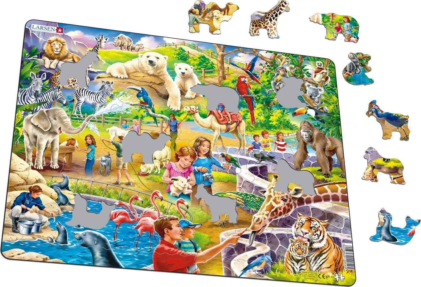 Selecta - Larsen Legpuzzel Dieren - In de Dierentuin 48st.